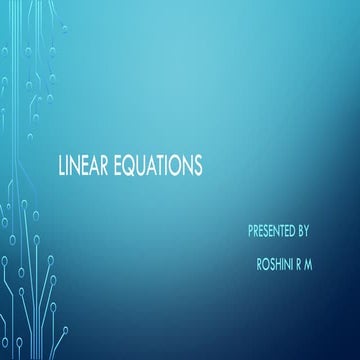 Formation of Linear Equations and its applications | PPTX