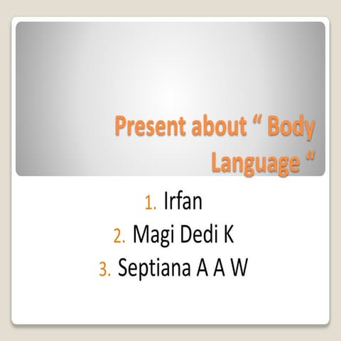 Body language for effective communication | PPT