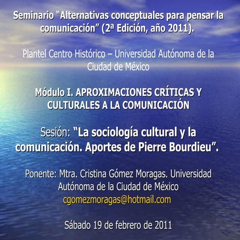 Presentación de la 1ra Sesión