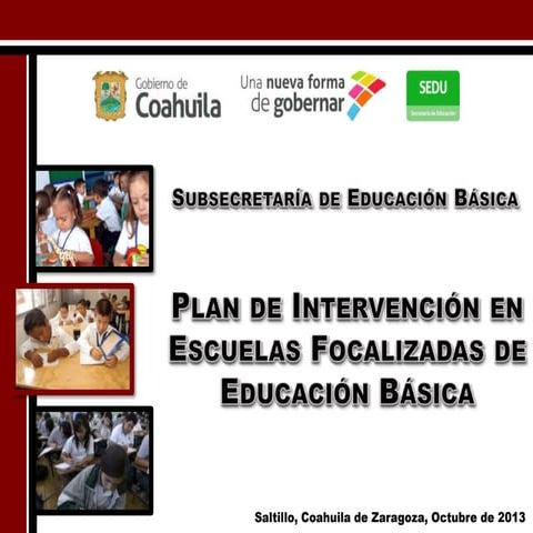 PLAN DE INTERVENCIÒN ESCUELAS FOCALIZADAS EDUCACIÒN BÀSICA