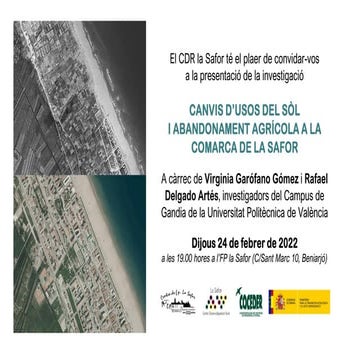 Presentació de la investigació sobre els canvis d’usos del sòl i abandonament...