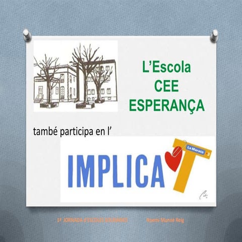 Implica't amb activitats solidàries. CEE Esperança