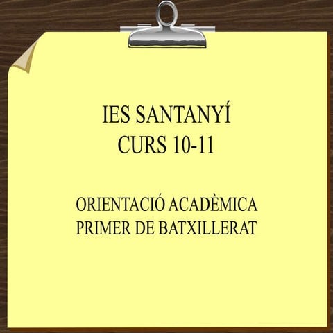 Presentació  1er batx 10 11