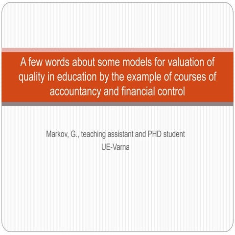 Quality in education by the example of accounting and financial control courses