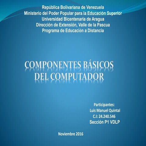 Componentes Basicos del Computador