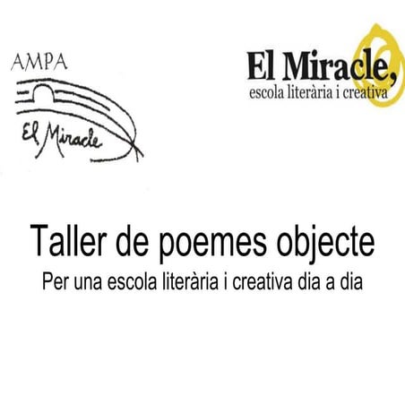 Presentació miracle poemes objecte