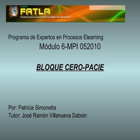Medodologia PACIE- Bloque 0