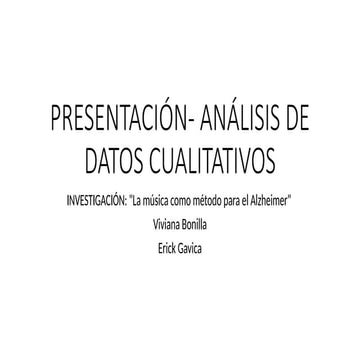 PRESENTACIÓN- ANÁLISIS DE DATOS CUALITATIVOS La música como método para el Al...