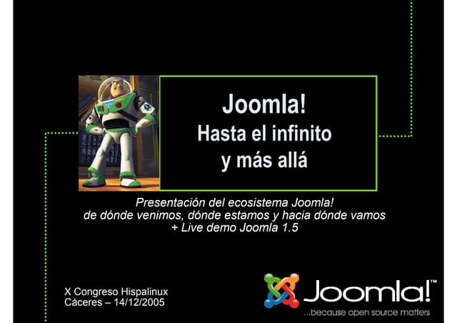 Presentación del proyecto Joomla!  en el congreso Hispalinux - Cáceres - 14-1...