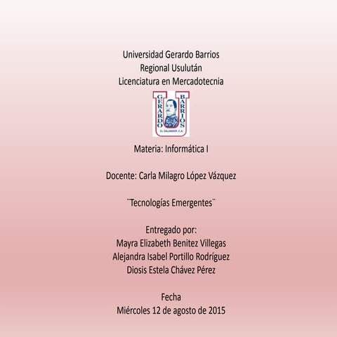 Presentación informatica-tecnologias-emergentes