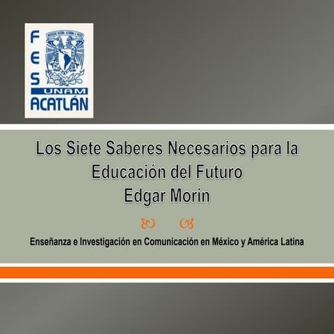 Presentación los siete saberes necesarios para la educación del futuro