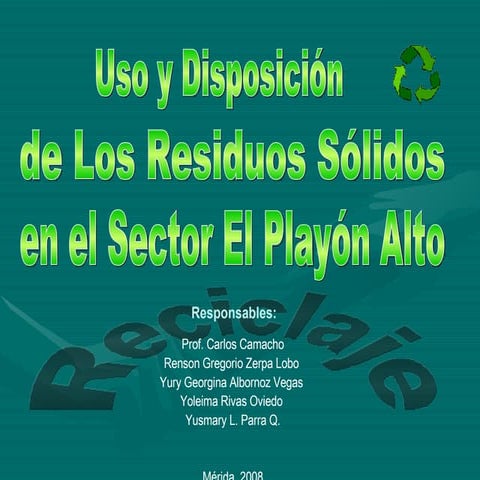 Presentación Reciclaje