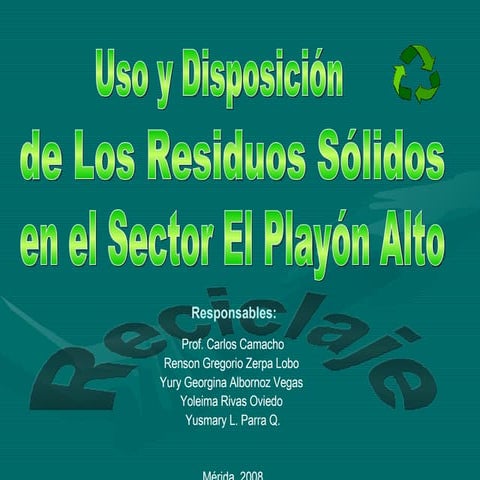 Presentación Reciclaje