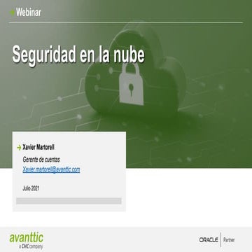 #avanttic_webinar: Seguridad en Oracle Cloud Infrastructure