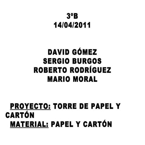 torre de papel y carton