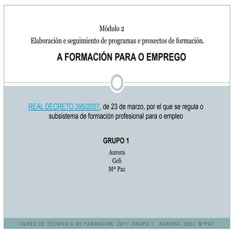 Concepto  Formación para el empleo