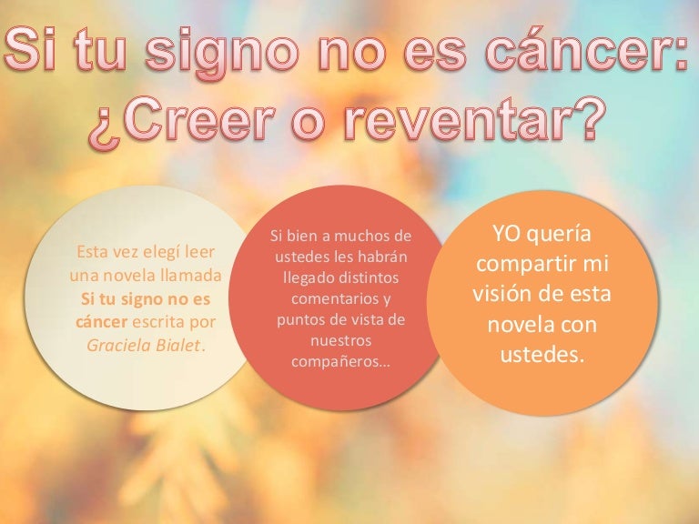 Si tu signo no es cáncer
