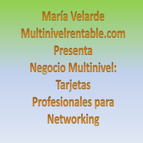 Negocio Multinivel:Tarjetas Profesionales para Networking