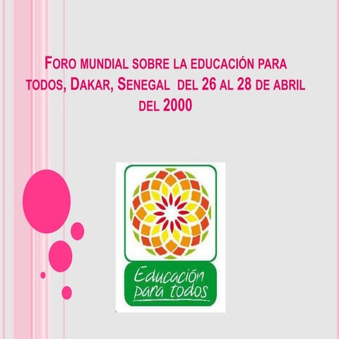 Educación para todos, Dakar 2000