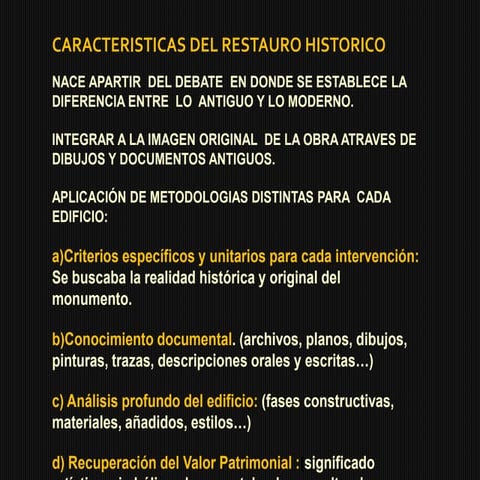 RESTAURO HISTORICO | PPTX