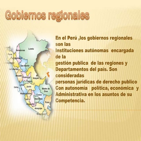 Los gobiernos regionales y los gobiernos locales | PPTX