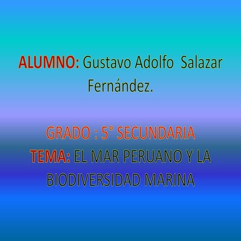 BIODIVERSIDAD MARINA EN EL MAR PERUNO