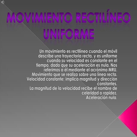 diapositivas sobre el m.r.u. del 1ro ciencias 