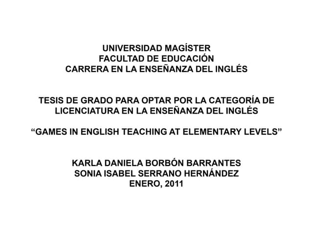 GAMES IN ENGLISH TEACHING AT ELEMEN...