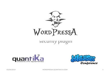 WordPressA Security Plugin [HighSecCon III]