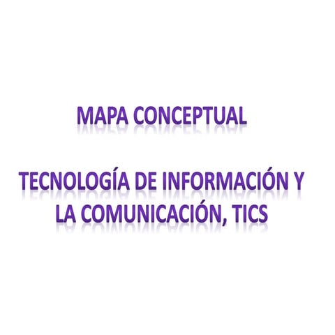 Mapa Conceptual, Tecnologia de Informacion y la Comunicacion, TICS