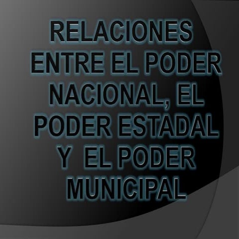 Relaciones entre el poder Nacional Estadal y Municipal