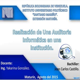 Auditoria Informática en una Instit...