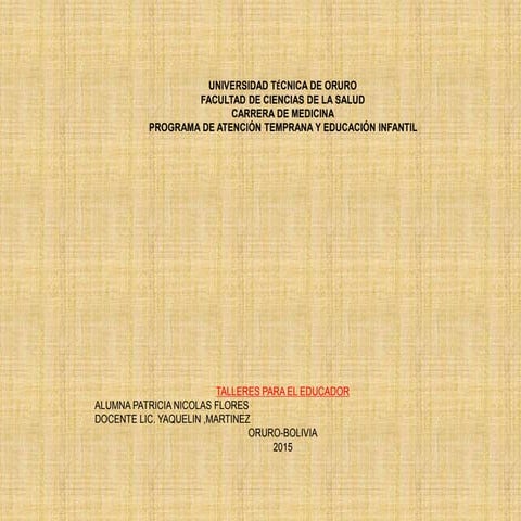 talleres para el educador infantil 