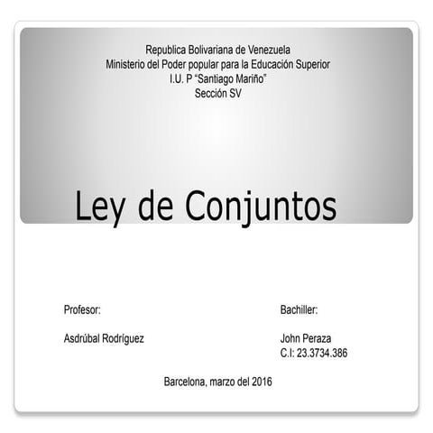 Ley de Conjuntos- Presentacion