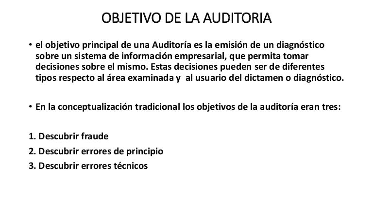 objetivo de auditoria