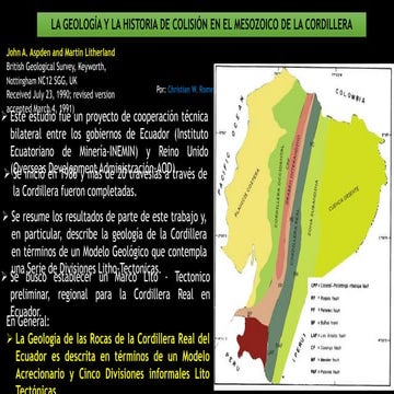 LA GEOLOGÍA Y LA HISTORIA DE COLISIÓN EN EL MESOZOICO DE LA CORDILLERA REAL, ...