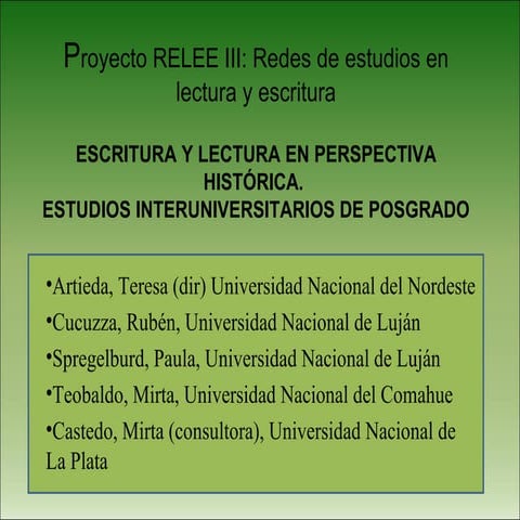 Presentación - RELEE III
