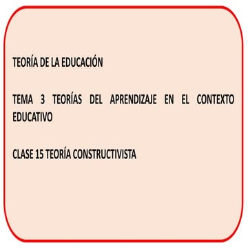 EL CONSTRUCTIVISMO EN LA EDUCACION  CLASE DE SOCIOLOGIA