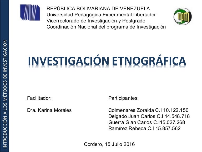 INVESTIGACIÓN ETNOGRÁFICA