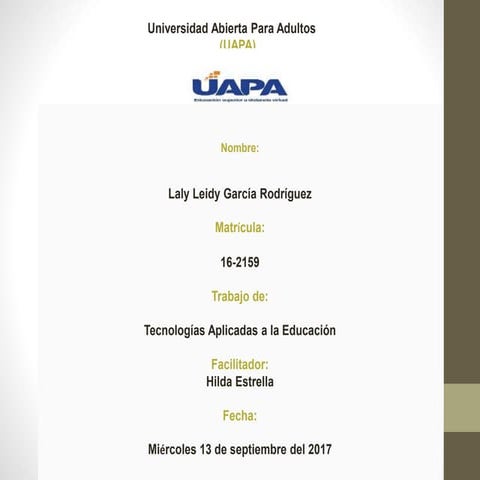 Tecnologías aplicadas a la educación 
