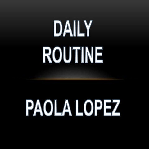 Daily routines | PPTX