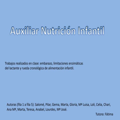 Murales "Auxiliar Nutrición Infantil"