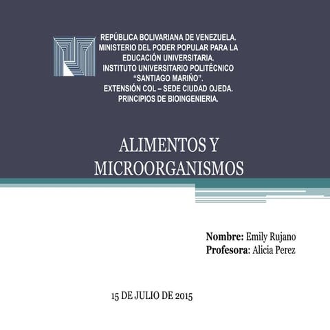 Los alimentos y los microorganismos | PPTX