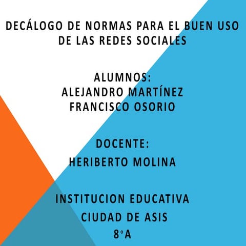 Decalogo de normas para buen uso de las redes sociales | DOCX