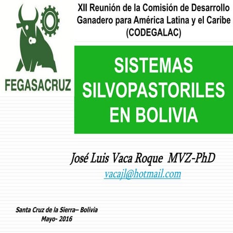 Sistemas Silvopastoriles  en el trópico Boliviano