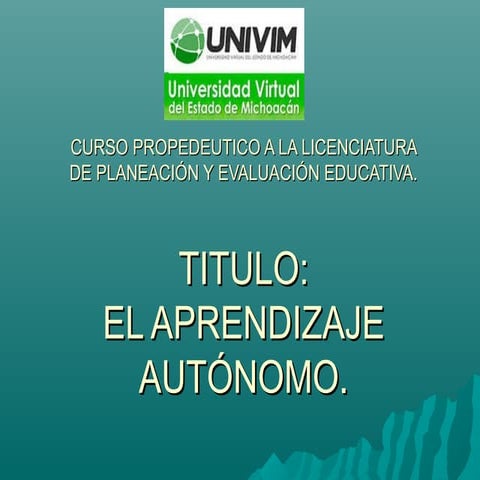 Presentación aprendizaje autonomo