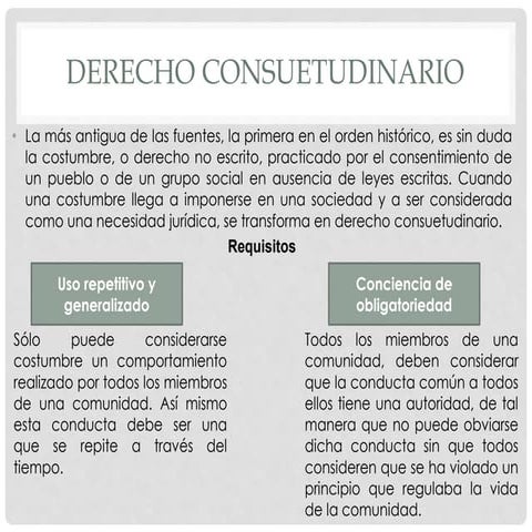 Derecho Consuetudinario