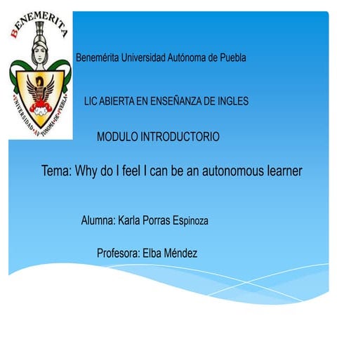  Karla Porras Espinoza Autonomous learner 