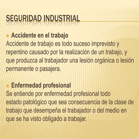 SEGURIDAD EN EL TRABAJO