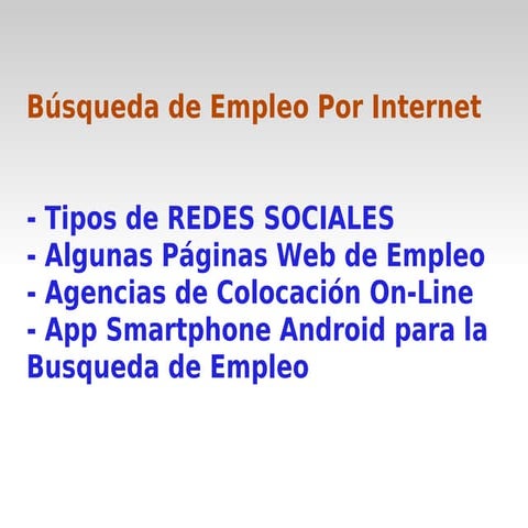 Presentación busqueda de empleo por internet